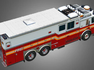 Ferrara Fire Apparatus - FDNY Ultra Heavy Rescue 3D Model
