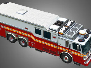 Ferrara Fire Apparatus - FDNY Ultra Heavy Rescue 3D Model
