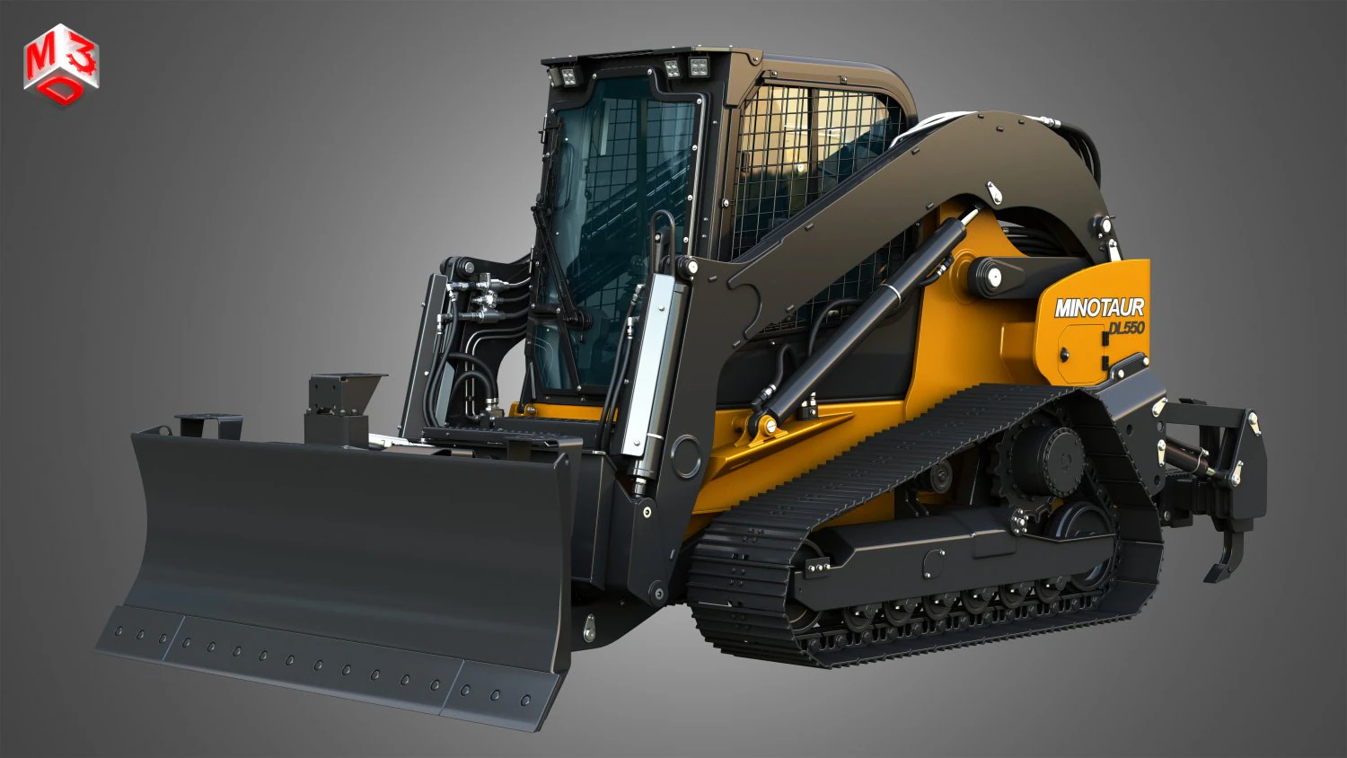 DL550 Minotaur Compact Dozer Loader 3D Model .c4d .max .obj .3ds .fbx .stl .blend 