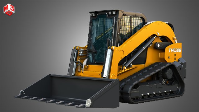 TV620B Compact Track Loader - Bucket 3D Model .c4d .max .obj .3ds .fbx .stl .blend 