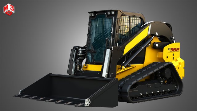 C362 Compact Track Loader - Bucket 3D Model .c4d .max .obj .3ds .fbx .stl .blend 