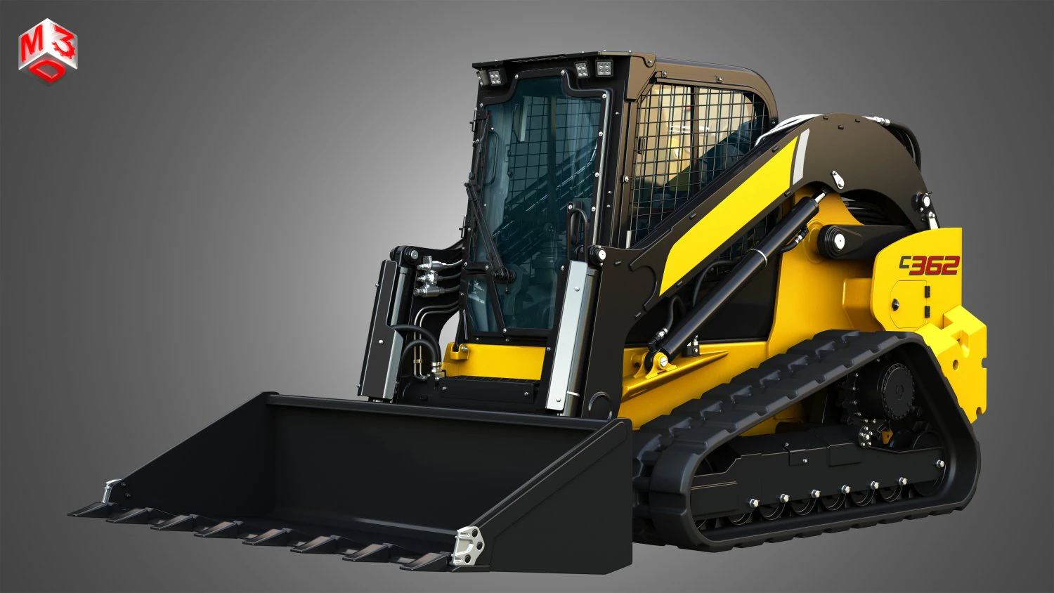 C362 Compact Track Loader - Bucket 3D Model .c4d .max .obj .3ds .fbx .stl .blend
