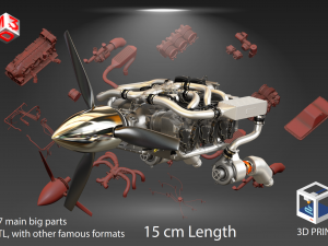 Continental IO 550 engine - Ready for 3d Print - Special Edition Modelo 3D