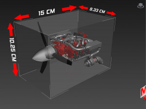 Continental IO 550 engine - Ready for 3d Print - Special Edition 3D 模型