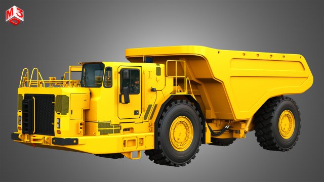AD63 - Underground Mining Dump Truck 3D Model .c4d .max .obj .3ds .fbx .stl .blend 