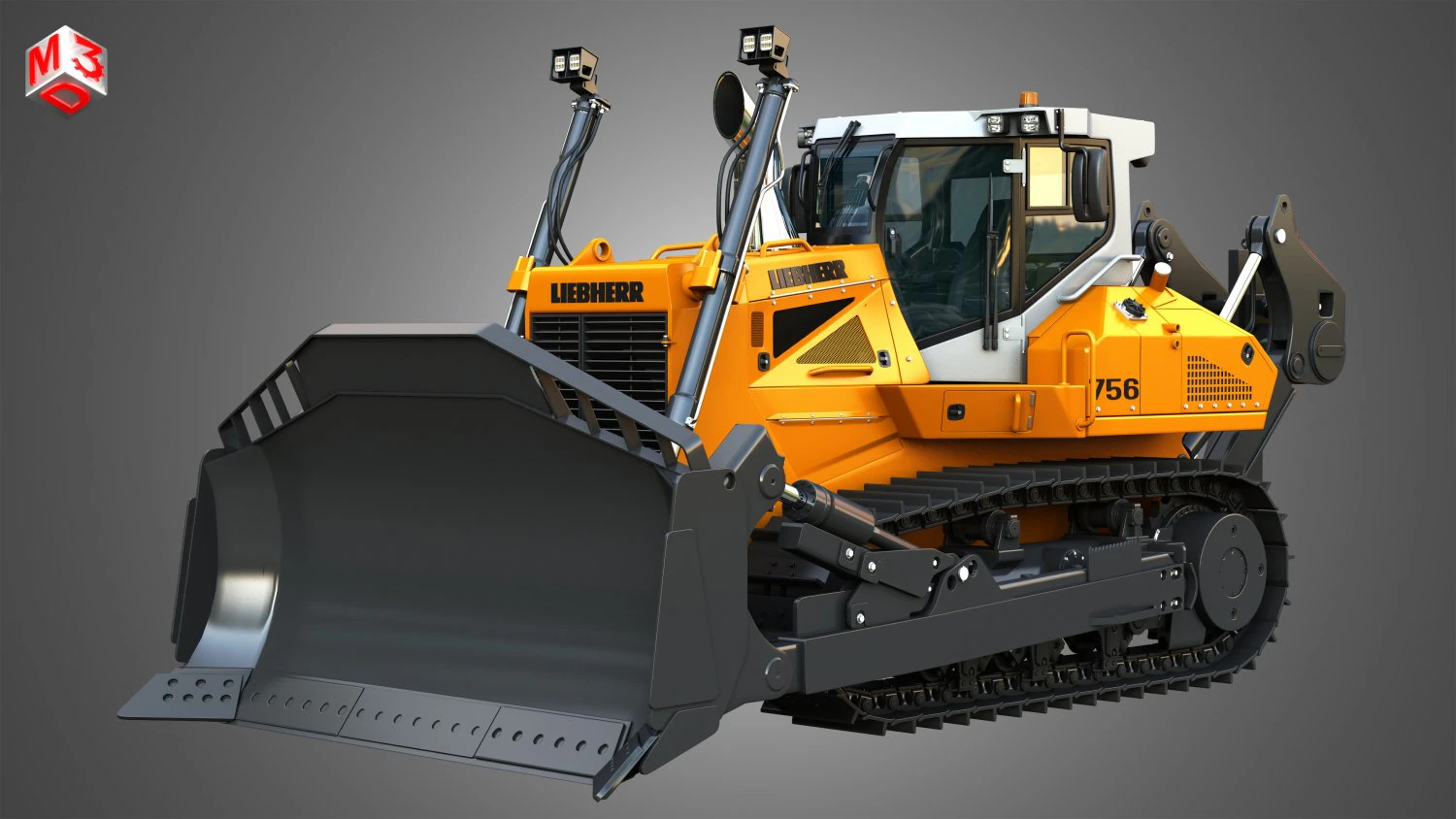 PR 756 Litronic Crawler Dozer 3D Model .c4d .max .obj .3ds .fbx .stl .blend