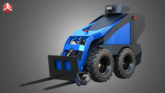 AS15 - Mini Skid Steer - Pallet Forks 3D मॉडल .c4d .max .obj .3ds .fbx .stl .blend 