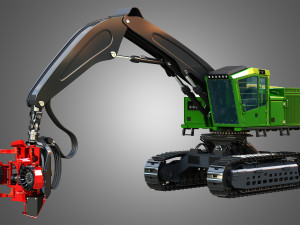 959MH Tracked Harvester Modelo 3D