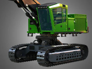 959MH Tracked Harvester 3D Model