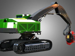 959MH Tracked Harvester 3D Model