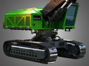 959MH Tracked Harvester 3D Model