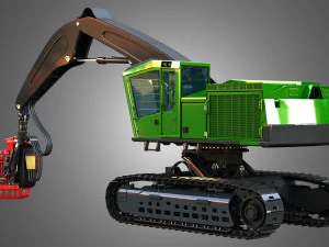 959MH Tracked Harvester 3D Model