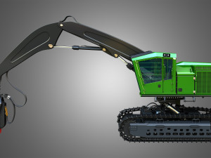 959MH Tracked Harvester 3D Model