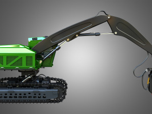 959MH Tracked Harvester 3D Model