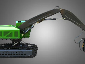959MH Tracked Harvester 3D Model