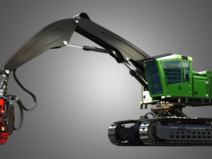 959MH Tracked Harvester 3D Model