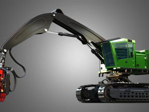 959MH Tracked Harvester 3D Model
