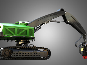 959MH Tracked Harvester 3D Model
