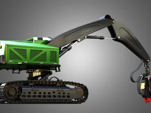 959MH Tracked Harvester 3D Model