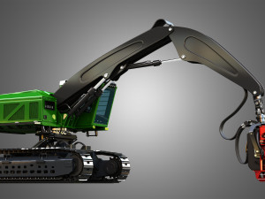 959MH Tracked Harvester 3D Model