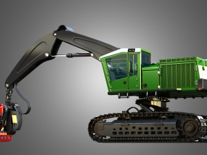 959MH Tracked Harvester 3D Model
