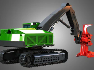953MH Tracked Feller Buncher 3D Model