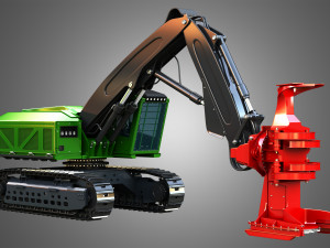 953MH Tracked Feller Buncher 3D Модель
