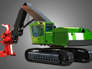 953MH Tracked Feller Buncher 3D Model