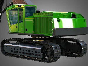 953MH Tracked Feller Buncher 3D Model
