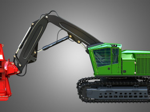 953MH Tracked Feller Buncher 3D Модель