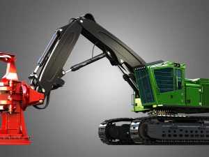 953MH Tracked Feller Buncher 3D Model
