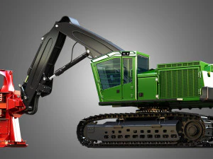 953MH Tracked Feller Buncher 3D Model