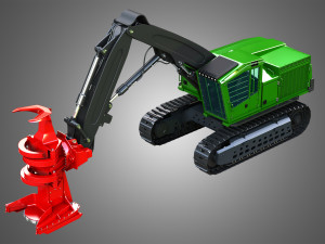 953MH Tracked Feller Buncher 3D Модель