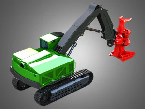 953MH Tracked Feller Buncher 3D Model