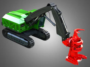953MH Tracked Feller Buncher 3D Model