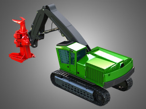 953MH Tracked Feller Buncher 3D Модель