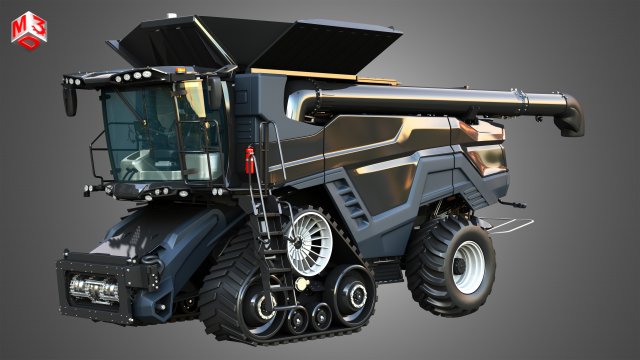 IDEAL - Combine Harvester - Rubber Track System 3D Model .c4d .max .obj .3ds .fbx .stl .blend 