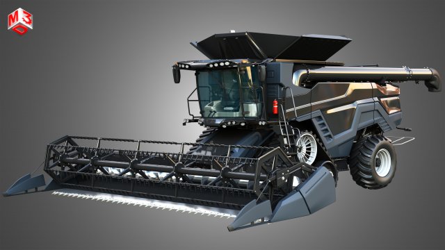 IDEAL - Combine Harvester - Grain Harvester Head 3D Model .c4d .max .obj .3ds .fbx .stl .blend 