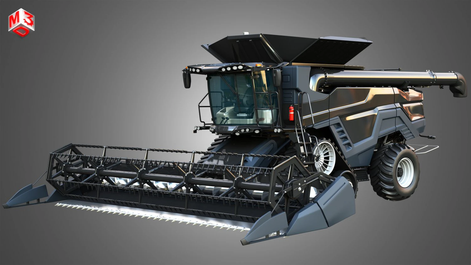 IDEAL - Combine Harvester - Grain Harvester Head 3D Model .c4d .max .obj .3ds .fbx .stl .blend 