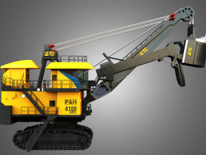 4100XPC Mining Electric Rope Shovel 3D Model