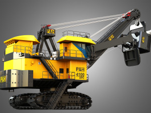 4100XPC Mining Electric Rope Shovel 3D Model