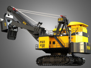 4100XPC Mining Electric Rope Shovel 3D Model