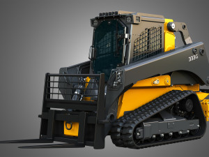 333G Compact Track Loader with Forestry Package - Pallet Fork Modelo 3D