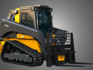 333G Compact Track Loader with Forestry Package - Pallet Fork Model 3D
