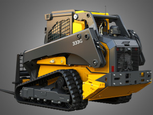 333G Compact Track Loader with Forestry Package - Pallet Fork Model 3D