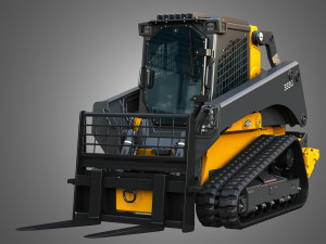 333G Compact Track Loader with Forestry Package - Pallet Fork Model 3D