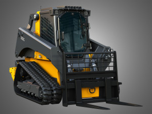 333G Compact Track Loader with Forestry Package - Pallet Fork Model 3D