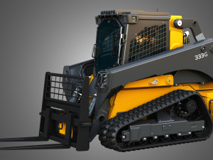 333G Compact Track Loader with Forestry Package - Pallet Fork Model 3D