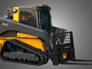 333G Compact Track Loader with Forestry Package - Pallet Fork Model 3D