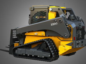 333G Compact Track Loader with Forestry Package - Pallet Fork Model 3D
